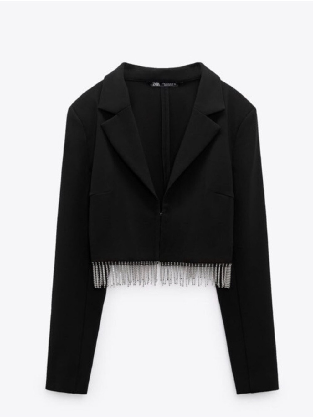 Zara Rhinestone V-Neck Blazer Top
